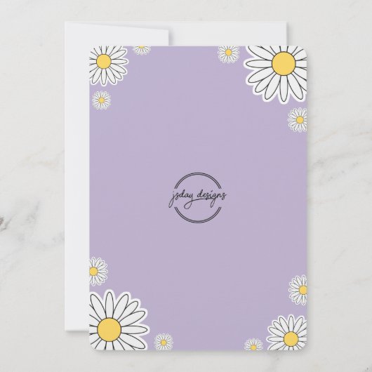 Groovy Hippy Boho Rainbow & Daisy Girls Birthday I Kaart (Achterkant)