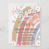 Groovy Hippy Boho Rainbow & Daisy Girls Birthday I Kaart (Voorkant)