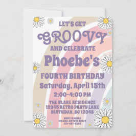 Groovy Hippy Boho Regenboog & Madeliefjes Meisjes  Kaart