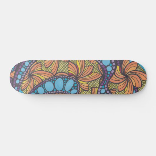 Groovy, hippy, boho-stijl, kleurrijk persoonlijk skateboard (Horizontaal)