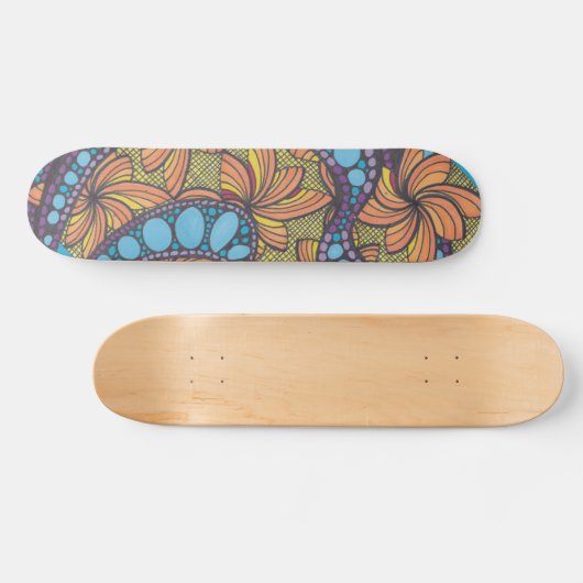 Groovy, hippy, boho-stijl, kleurrijk persoonlijk skateboard (Horizontaal)