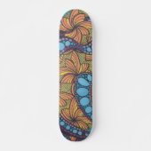 Groovy, hippy, boho-stijl, kleurrijk persoonlijk skateboard (Voorkant)