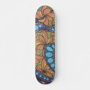 Groovy, hippy, boho-stijl, kleurrijk persoonlijk skateboard