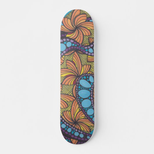 Groovy, hippy, boho-stijl, kleurrijk persoonlijk skateboard (Voorkant)