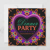 Groovy Hippy Love Bohemian Dinner Party Kaart (Voorkant)