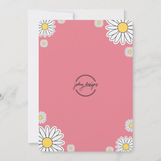 Groovy Hippy Sun en Daisy 1e verjaardag Kaart (Achterkant)