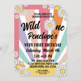 Groovy Hippy Sun en Daisy 1e verjaardag Kaart