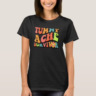 Groovy Hippy Tummy Ache Survivor Retro T-shirt