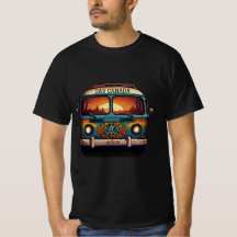 Groovy Hippy Van ontwerp Retro Peace and Love