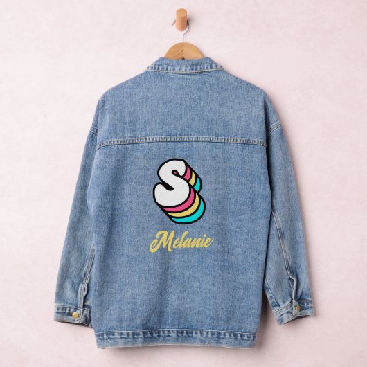 Groovy Hippy Vrouwen Monogram Denim Jas Denim Jacket (Hangar)