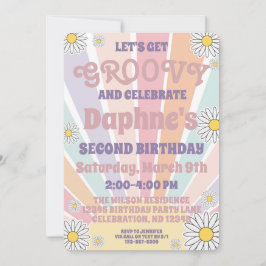 Groovy Hippy Zon & Madeliefjes Meisjes Verjaardags Kaart