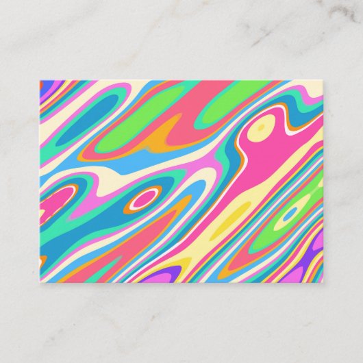 Groovy Hipster Retro Rainbow Pattern Sjabloon Visitekaartje (Voorkant)