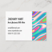Groovy Hipster Retro Rainbow Pattern Sjabloon Visitekaartje (Achterkant)