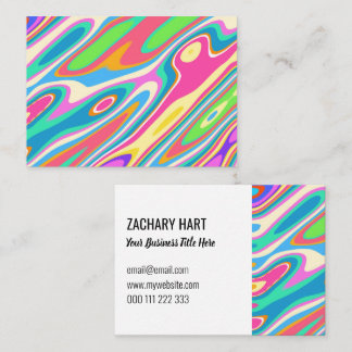 Groovy Hipster Retro Rainbow Pattern Sjabloon Visitekaartje