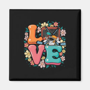 Groovy Hockey Liefde IJshockeyliefhebber Helm Stok Magneet