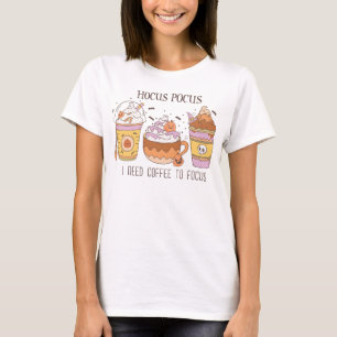 Groovy Hocus pocus I Need Coffee to Focus Herfst T-shirt
