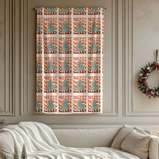 Groovy Holiday Throw Pastel Christmas Celebration Fleece Deken