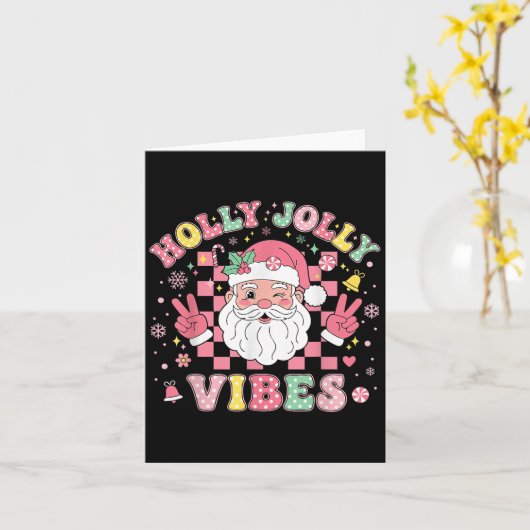 Groovy Holly Xmas Jolly Vibes NK Christmas Santa M Kaart (Gele Bloem)