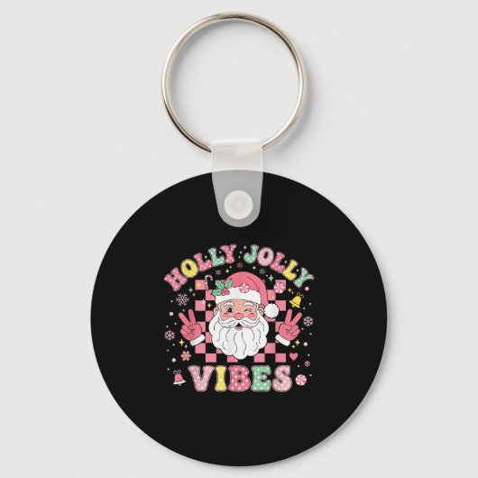 Groovy Holly Xmas Jolly Vibes NK Christmas Santa M Sleutelhanger (Voorkant)