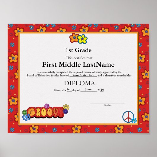 Groovy Homeschooler Diploma Poster (Voorkant)
