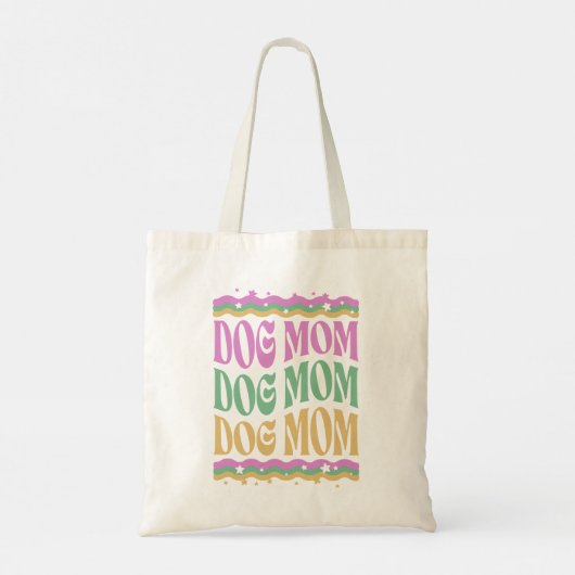 Groovy Hond Moeder Hond Mama Canvas Tote Bag (Achterkant)
