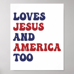 groovy houdt van jezus en amerika te god Christeli Poster