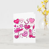 Groovy Howdy Valentine Western Valentines Day Cowb Kaart (Gele Bloem)