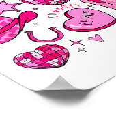 Groovy Howdy Valentine Western Valentines Day Cowb Poster (Hoek)