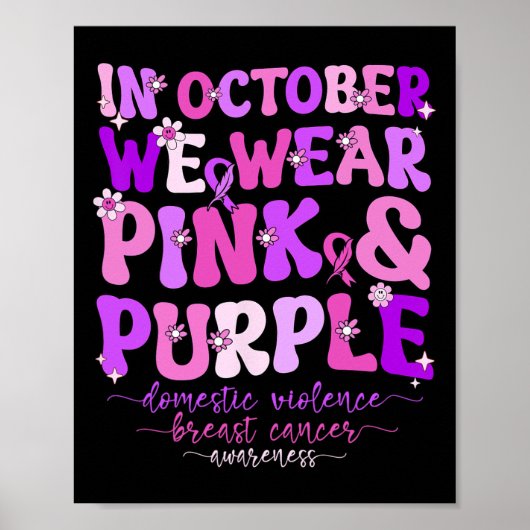 Groovy huiselijk geweld en borstkankerbewustzijn poster (Voorkant)