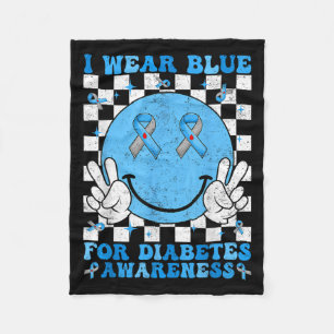Groovy I Draag blauw voor Diabetes Awareness Day T Fleece Deken