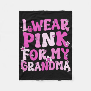 Groovy I Draag roze voor mijn oma borstkanker Aw Fleece Deken
