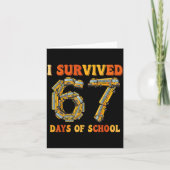 Groovy I Survived 67 Days Of School Funny 67 Meme  Kaart (Voorkant)