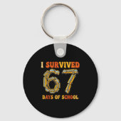 Groovy I Survived 67 Days Of School Funny 67 Meme Sleutelhanger (Voorkant)