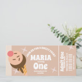 Groovy Ice Cream Birthday Ticket Kaart (Staand voorkant)