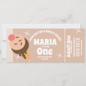 Groovy Ice Cream Birthday Ticket Kaart (Voorkant)