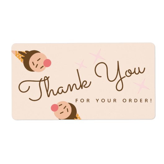 Groovy Ice Cream Cone Hartelijk dank Etiket (Voorkant)