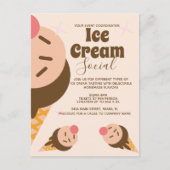 Groovy Ice Cream Cone Social Flyer Invitation Briefkaart (Voorkant)