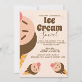 Groovy Ice Cream Cone Social Flyer Kaart (Voorkant)