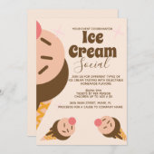 Groovy Ice Cream Cone Social Flyer Kaart (Voorkant / Achterkant)
