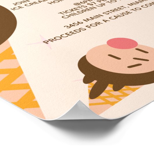 Groovy Ice Cream Cone Social Flyer Poster (Hoek)