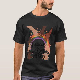 Groovy iedereen is hier welkom Idaho leraar heren T-shirt