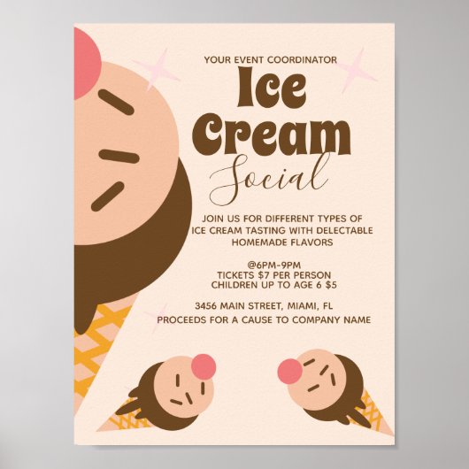 Groovy Ijsje Kegel Sociale Flyer Poster (Voorkant)