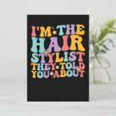 Groovy, ik ben de Haarstylist waar ze je over vert Kaart (Staand voorkant)