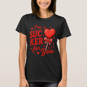 Groovy Ik Ben Een Sucker Voor Jou Retro Hart Candy T-shirt