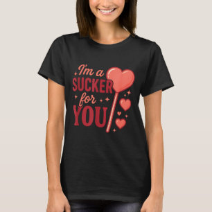 Groovy Ik Ben Een Sukkel Voor Jou Retro Hart Snoep T-shirt