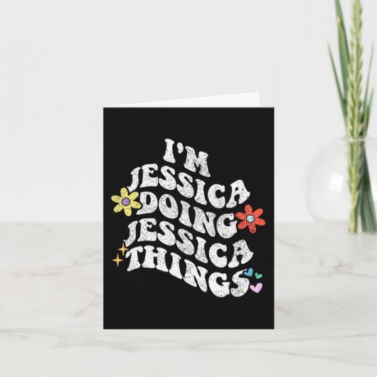 Groovy Ik ben Jessica die Jessica-dingen doet Funn Kaart (Voorkant)