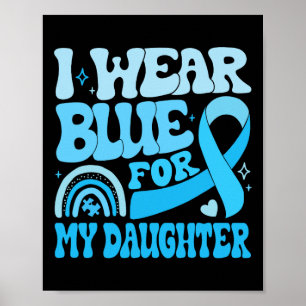 Groovy Ik Draag Blauw Voor Autisme Bewustzijn Fami Poster