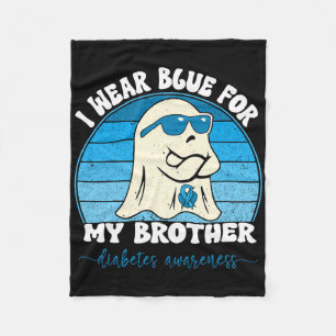 Groovy Ik Draag blauw voor mijn broer Diabetes T1d Fleece Deken