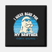 Groovy Ik Draag blauw voor mijn broer Diabetes T1d Magneet (Voorkant)