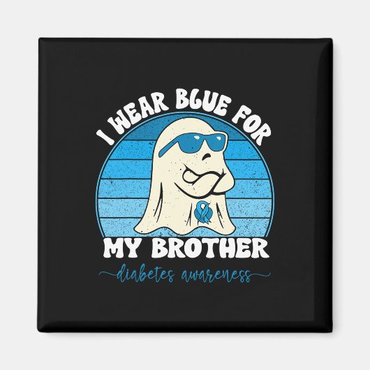 Groovy Ik Draag blauw voor mijn broer Diabetes T1d Magneet (Voorkant)